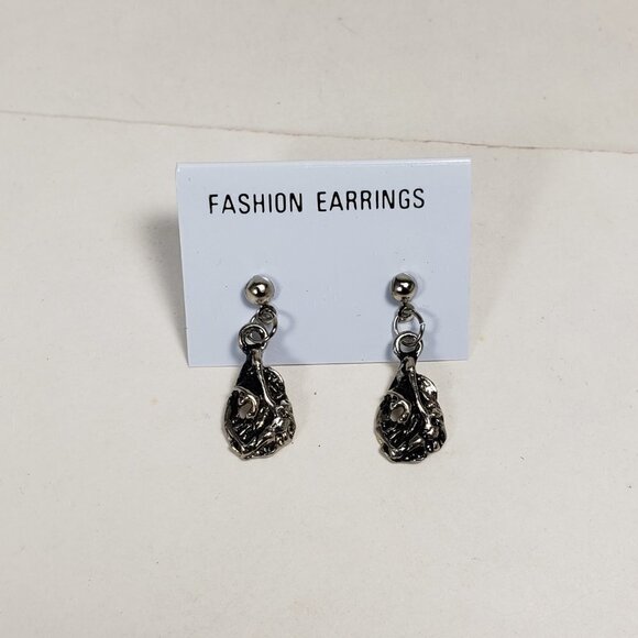 Women's Stunning Polished Silver tone & Black Drop Dangle Earrings, 1-inch - Picture 4 of 8